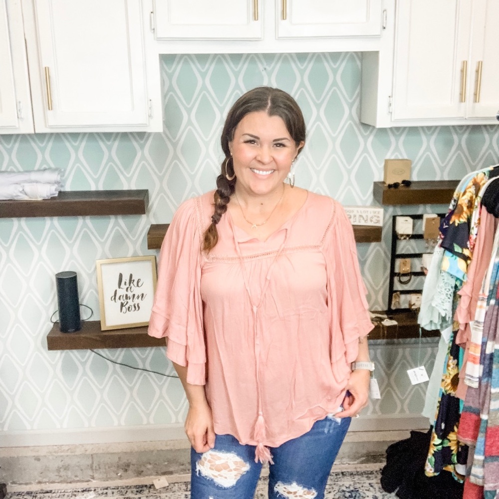 Boho pink  boutique top